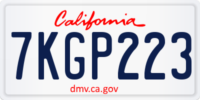 CA license plate 7KGP223