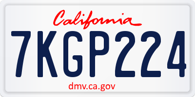 CA license plate 7KGP224