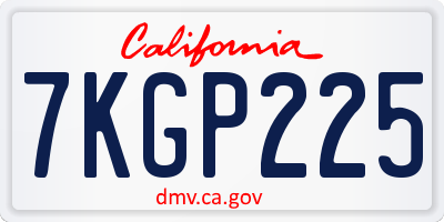 CA license plate 7KGP225