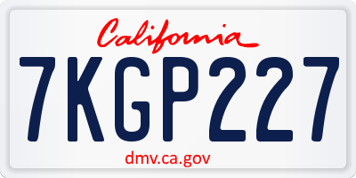 CA license plate 7KGP227