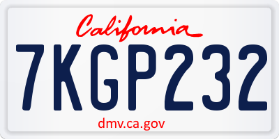 CA license plate 7KGP232