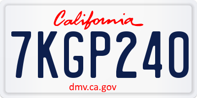 CA license plate 7KGP240