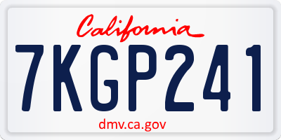 CA license plate 7KGP241