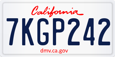 CA license plate 7KGP242