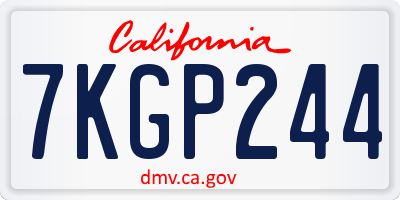 CA license plate 7KGP244