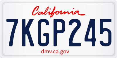 CA license plate 7KGP245