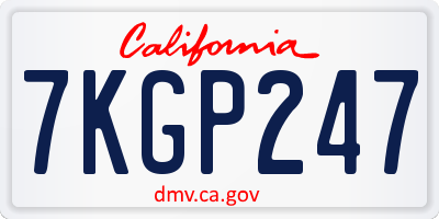 CA license plate 7KGP247