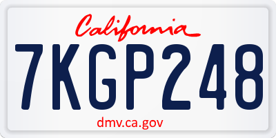 CA license plate 7KGP248