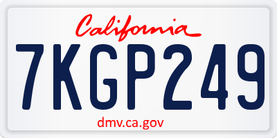 CA license plate 7KGP249