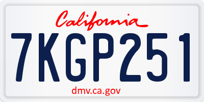 CA license plate 7KGP251