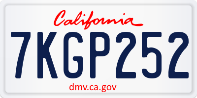 CA license plate 7KGP252