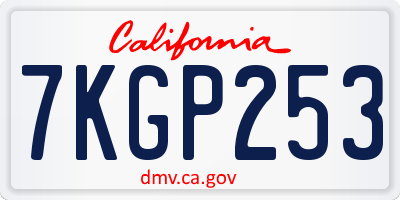 CA license plate 7KGP253