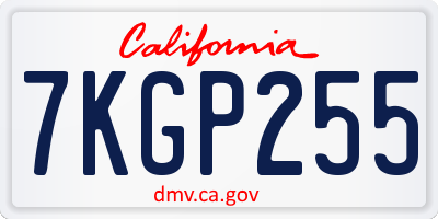 CA license plate 7KGP255