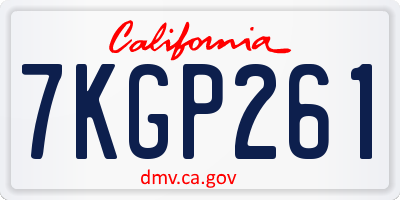 CA license plate 7KGP261