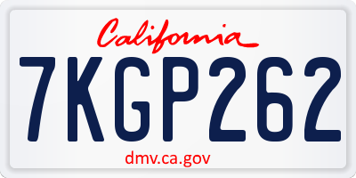 CA license plate 7KGP262