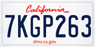 CA license plate 7KGP263