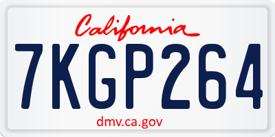 CA license plate 7KGP264