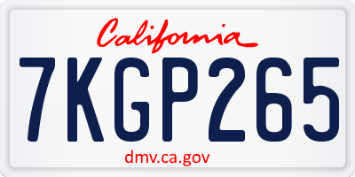 CA license plate 7KGP265