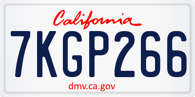 CA license plate 7KGP266
