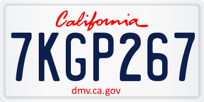 CA license plate 7KGP267