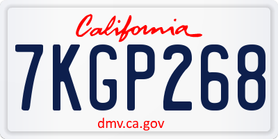 CA license plate 7KGP268