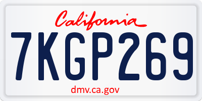 CA license plate 7KGP269