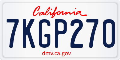 CA license plate 7KGP270