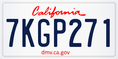 CA license plate 7KGP271