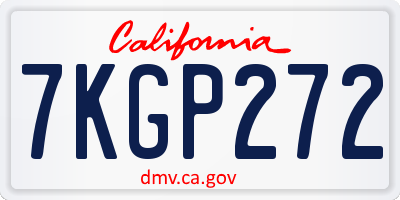 CA license plate 7KGP272