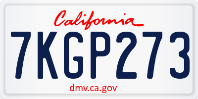 CA license plate 7KGP273
