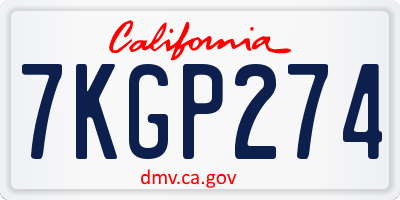 CA license plate 7KGP274