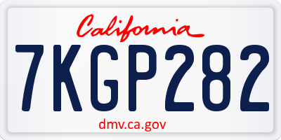 CA license plate 7KGP282