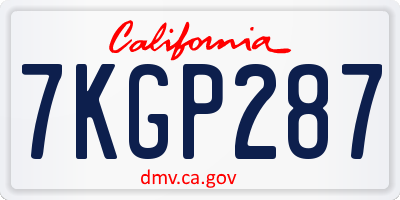 CA license plate 7KGP287