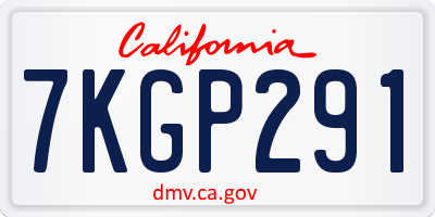CA license plate 7KGP291
