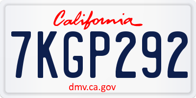 CA license plate 7KGP292