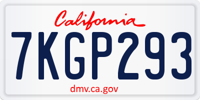 CA license plate 7KGP293