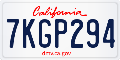 CA license plate 7KGP294