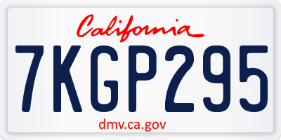 CA license plate 7KGP295