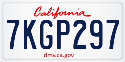 CA license plate 7KGP297