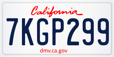 CA license plate 7KGP299