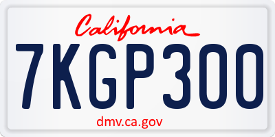 CA license plate 7KGP300