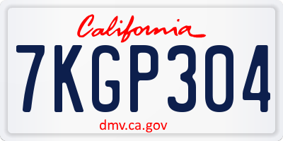 CA license plate 7KGP304