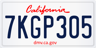 CA license plate 7KGP305