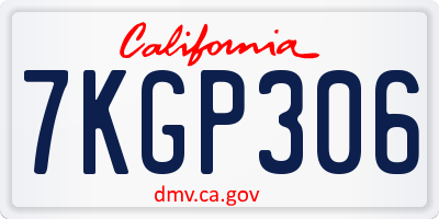 CA license plate 7KGP306