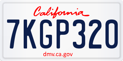 CA license plate 7KGP320