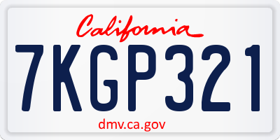 CA license plate 7KGP321