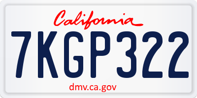 CA license plate 7KGP322