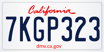 CA license plate 7KGP323