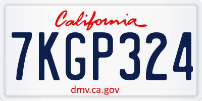 CA license plate 7KGP324