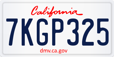 CA license plate 7KGP325